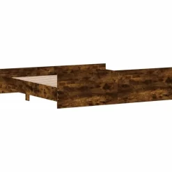 vidaXL - Bed frame met hoofd- en voeteneinde - Gerookt eiken - 180x200 cm