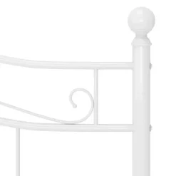 vidaXL - Bed frame met hoodfbord en lattenbodem - Wit - Metaal - 140x200 cm