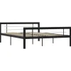 Twijfelaars-vidaXL - Bed frame met hoofdeinde - Wit - Massief grenenhout - 140x190 cm