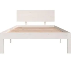 vidaXL - Bed frame met hoofdbord - Wit - Massief grenenhout - 100x200 cm