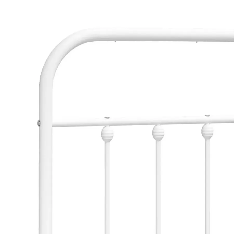 Twijfelaars-vidaXL - Bed frame met hoofdbord - Wit - Metaal - 120x200 cm