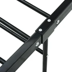 1-Persoons Bedden-vidaXL - Bed frame met hoofdeinde en lanttenbodem - Zwart - Metaal - 90x200 cm