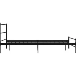 Twijfelaars-vidaXL - Bed frame met hoofdbord - Zwart - Metaal - 120x200 cm