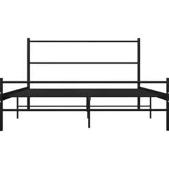 Twijfelaars-vidaXL - Bed frame met hoofdbord - Zwart - Metaal - 120x200 cm