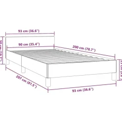 1-Persoons Bedden-vidaXL - Bed frame met hoofdeinde zonder matras - Wit - Hout - 90x200 cm