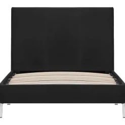 1-Persoons Bedden-vidaXL - Bed frame met hoofdeinde - Zwart - Stof - 90x200 cm