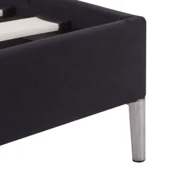 1-Persoons Bedden-vidaXL - Bed frame met hoofdeinde - Zwart - Stof - 90x200 cm