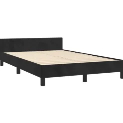 Twijfelaars-vidaXL - Bed frame met hoofdeinde - Zwart - Fluweel - 120 x 200 cm