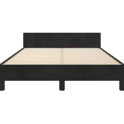 Twijfelaars-vidaXL - Bed frame met hoofdeinde - Zwart - Fluweel - 120 x 200 cm