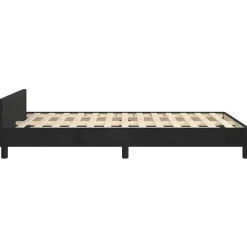 Twijfelaars-vidaXL - Bed frame met hoofdeinde - Zwart - Fluweel - 120 x 200 cm