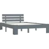 vidaXL - Bed frame met hoofdbord - Grijs - Massief grenenhout - 120x200 cm
