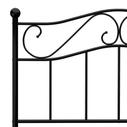 vidaXL - Bed frame met hoofdeinde en lattenbodem - Zwart - Metaal - 90x200 cm