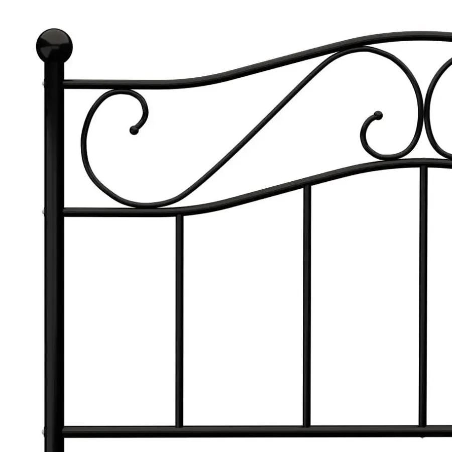 vidaXL - Bed frame met hoofdeinde en lattenbodem - Zwart - Metaal - 90x200 cm