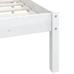 1-Persoons Bedden-vidaXL - Bed frame met hoofdeinde - Wit - Massief grenenhout - 90x200 cm