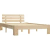 Twijfelaars-vidaXL - Bed frame met hoofdbord - Wit - Massief grenenhout - 140x200 cm