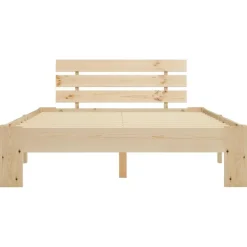 Twijfelaars-vidaXL - Bed frame met hoofdbord - Wit - Massief grenenhout - 140x200 cm