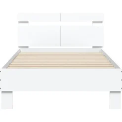 vidaXL - Bed frame met hoofdbord - Wit - Bewerkt hout - 100x200 cm