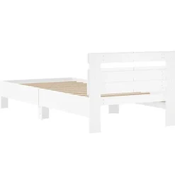 vidaXL - Bed frame met hoofdbord - Wit - Bewerkt hout - 100x200 cm