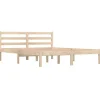 Twijfelaars-vidaXL - Bed frame met hoofdeinde - Naturel - Massief grenenhout - 140x190 cm