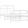 Twijfelaars-vidaXL - Bed frame met hoofd- en voeteneinde - Wit - Metaal - 120x200 cm
