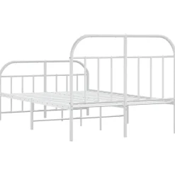 Twijfelaars-vidaXL - Bed frame met hoofd- en voeteneinde - Wit - Metaal - 120x200 cm