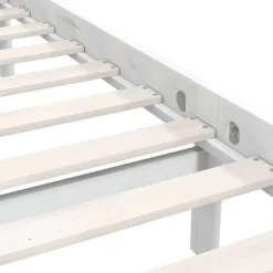 2-Persoons Bedden-vidaXL - Bed frame met hoofdeinde - Wit - Massief grenenhout - 160x200 cm