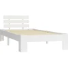 1-Persoons Bedden-vidaXL - Bed frame met hoofdbord - Wit - Massief grenenhout - 90x200 cm