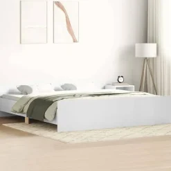 2-Persoons Bedden-vidaXL - Bed frame met hoofd- en voeteneinde - Wit - 160x200 cm