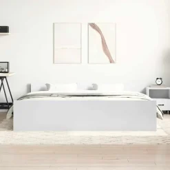 2-Persoons Bedden-vidaXL - Bed frame met hoofd- en voeteneinde - Wit - 160x200 cm