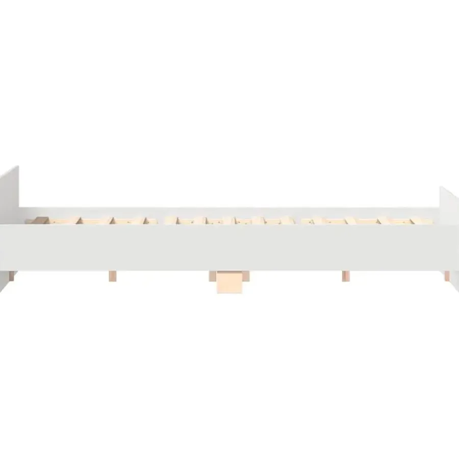 2-Persoons Bedden-vidaXL - Bed frame met hoofd- en voeteneinde - Wit - 160x200 cm