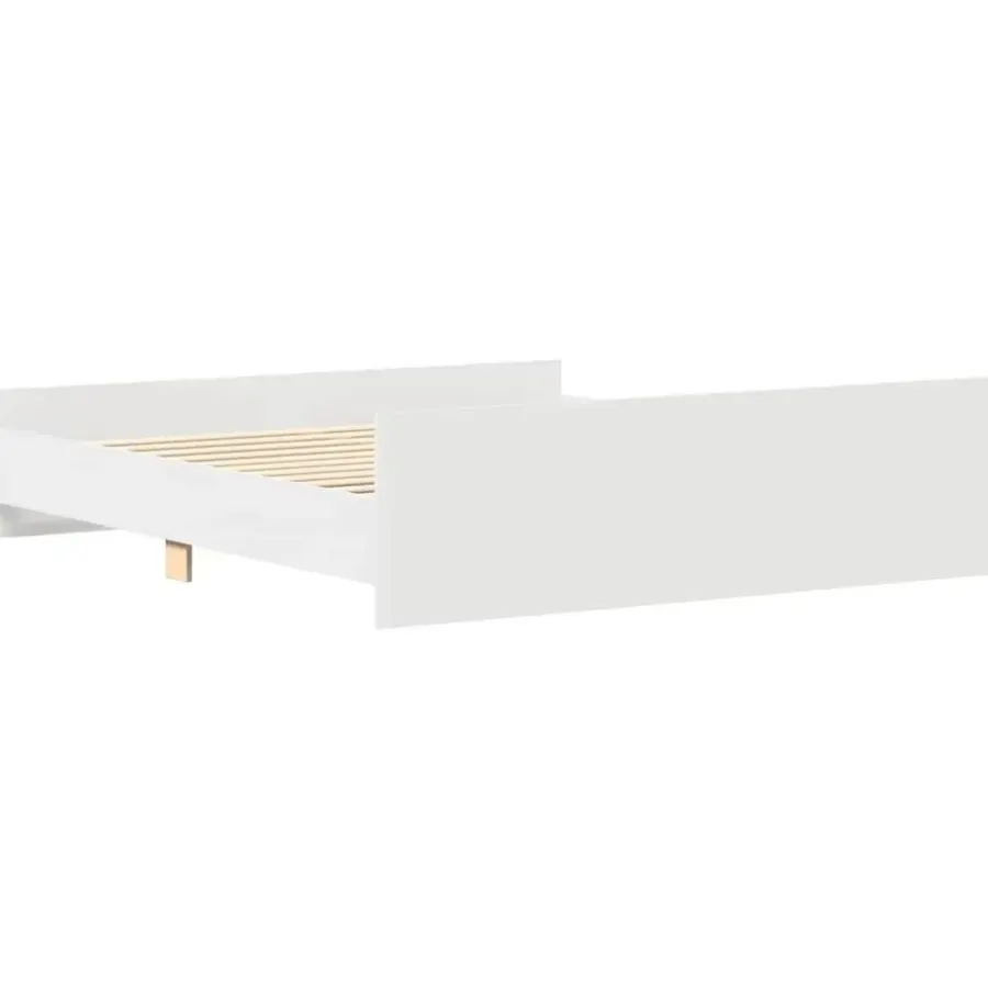 2-Persoons Bedden-vidaXL - Bed frame met hoofd- en voeteneinde - Wit - 160x200 cm