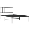 vidaXL - Bed frame met hoofdbord - Zwart - Metaal - 80x200 cm