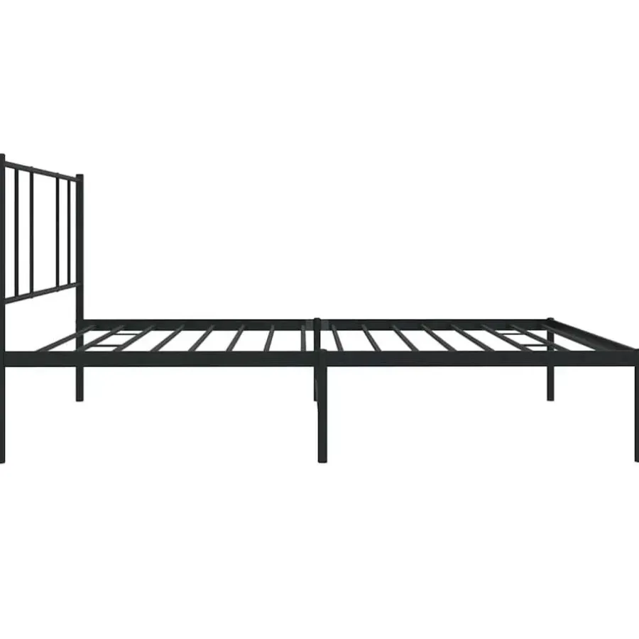 vidaXL - Bed frame met hoofdbord - Zwart - Metaal - 80x200 cm