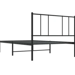 vidaXL - Bed frame met hoofdbord - Zwart - Metaal - 80x200 cm