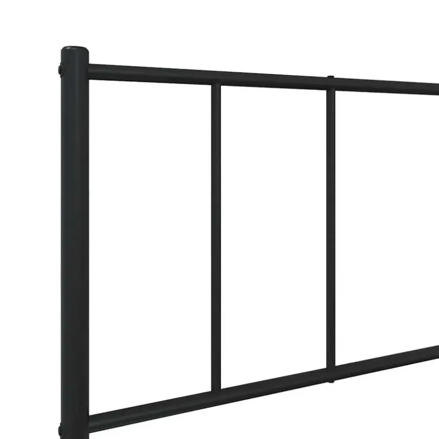 vidaXL - Bed frame met hoofdbord - Zwart - Metaal - 80x200 cm