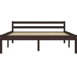 vidaXL - Bed frame met hoofdbord - Donkerbruin - Grenenhout - 120x200 cm