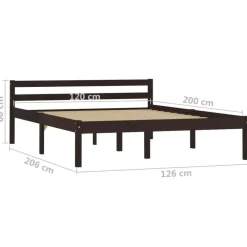 vidaXL - Bed frame met hoofdbord - Donkerbruin - Grenenhout - 120x200 cm