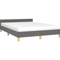 vidaXL - Bed frame met hoofdeinde - Donkergrijs - Stof - 140 x 200 cm