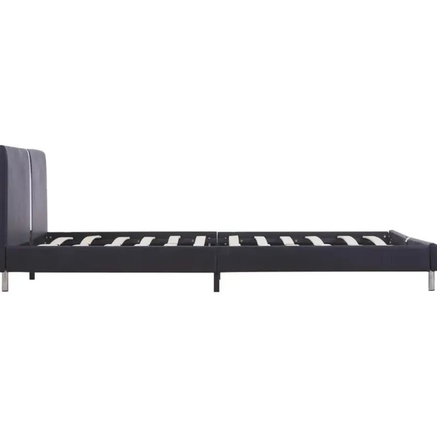 vidaXL - Bed frame met hoofdbord - Zwart - Kunstleer - 120x200 cm