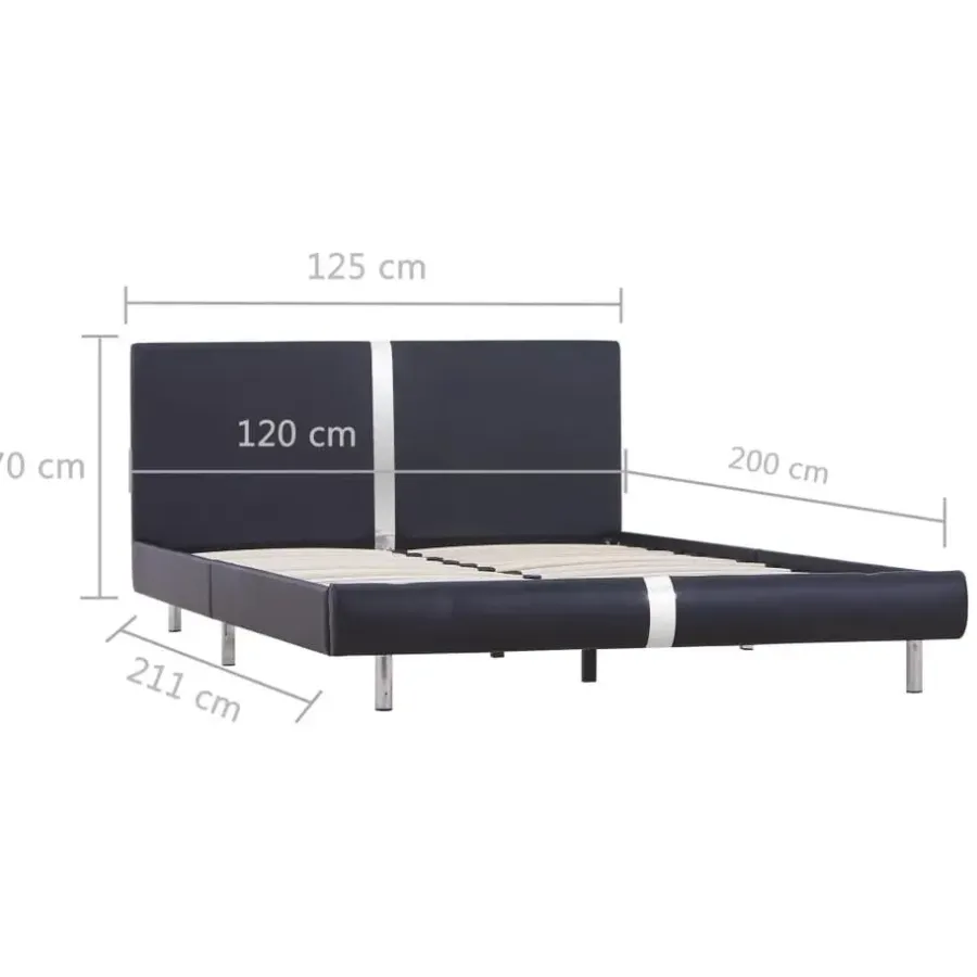 vidaXL - Bed frame met hoofdbord - Zwart - Kunstleer - 120x200 cm