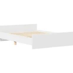 Twijfelaars-vidaXL - Bed frame met hoofd- en voeteneinde - Wit - 140x200 cm