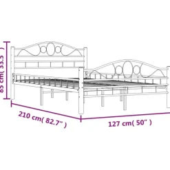 Twijfelaars-vidaXL - Bed frame met hoofdiende - zwart - Staal - 120x200 cm