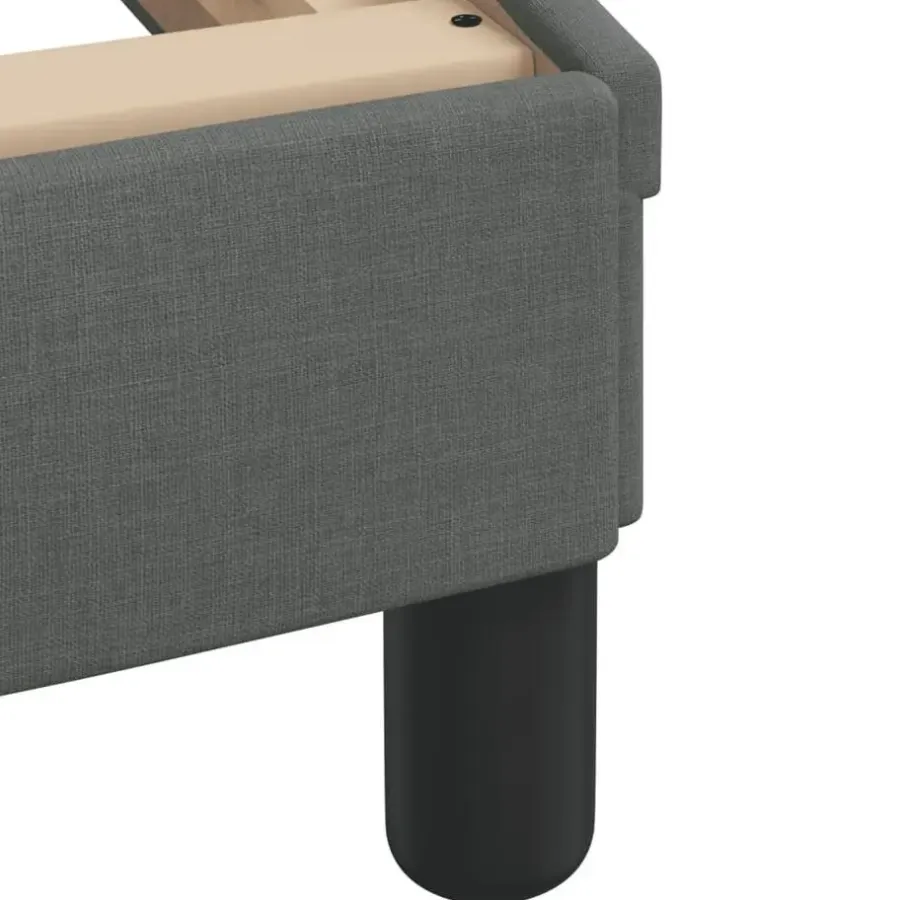1-Persoons Bedden-vidaXL - Bed frame met hoofdbord - Donkergrijs - Stof - 80x200 cm