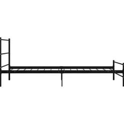 vidaXL - Bed frame met hoofdeinde - Zwart - Metaal - 100x200 cm