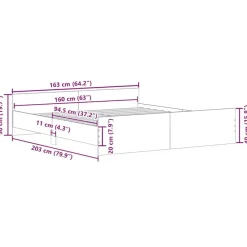 vidaXL - Bed frame met hoofd- en voeteneinde - Sonoma eikenkleur - 160x200 cm