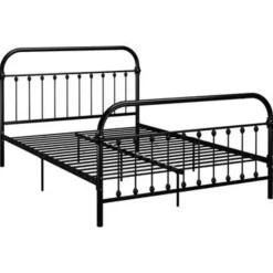 vidaXL - Bed frame met hoofdeinde - Zwart - Metaal - 160x200 cm