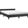 vidaXL - Bed frame met hoofdeinde - Zwart - Kunstleer - 140 x 200 cm