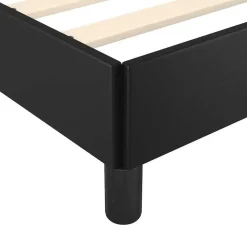 vidaXL - Bed frame met hoofdeinde - Zwart - Kunstleer - 140 x 200 cm
