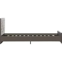 vidaXL - Bed frame met hoofdeinde - Grijs - Fluweel - 90x200 cm