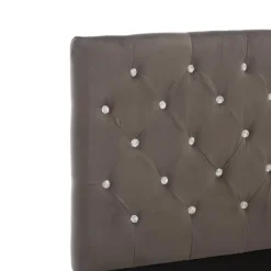 vidaXL - Bed frame met hoofdeinde - Grijs - Fluweel - 90x200 cm
